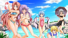 Water fish wings red eyes blue hair anime girls blue eyes 