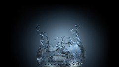 Water flame black background