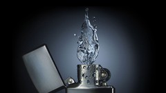 Water flame black background Zippo