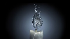 Water flame Candles black background Photo manipulation artwork 