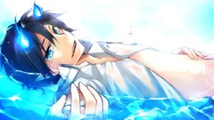 Water flames blue eyes