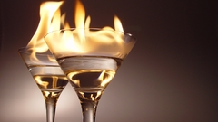 Water flames fire glass