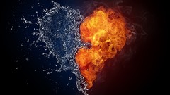 Water flames fire Hearts