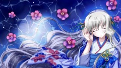 Water Flowers kimono white