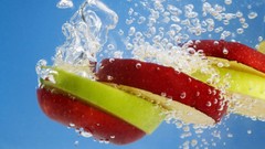 Water food slices splashes apple inc