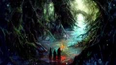 Water forests artwork fantasy art magical