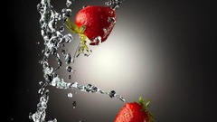 Water fruits food strawberries