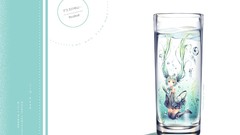 Water glass anime girls hatsune miku vocaloid twintails aqua 