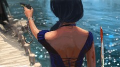 Water Guns back view concept art blue dress
