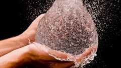 Water hands black background Balloons
