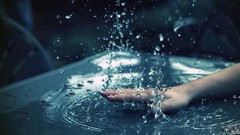 Water hands depth of field