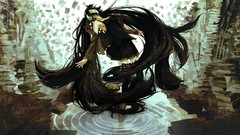 Water headphones dress stockings jackets long hair anime girls 