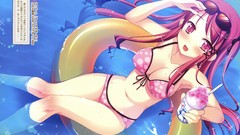 Water ice cream wet red eyes sunglasses blush anime girls 