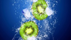 Water ice food kiwi splashes