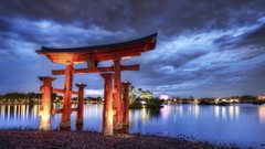 Water Japan Japanese architecture torii