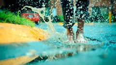 Water jeans streets feet