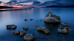 Water Landscapes rocks piers