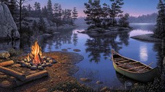 Water Landscapes Trees fire