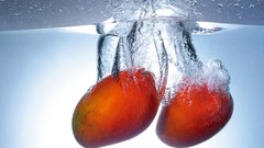 Water mango fruits slow motion