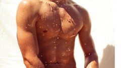Water Men wet shower underwear Gay abs pecs