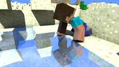 Water minecraft steve cinema 4d deserts tapeta
