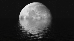 Water moon reflection over watermoon