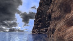 Water Mountains clouds Landscapes