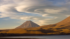 Water Mountains clouds skyscapes