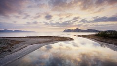 Water Mountains dawn Islands Spain