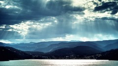 Water Mountains Landscapes sunlight