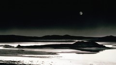 Water Mountains nature moon