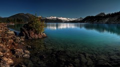 Water Mountains rocks lakes