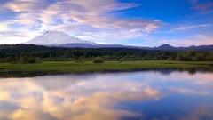 Water Mountains snow forests