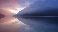 Water Mountains Trees apple