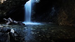 Water Mountains waterfalls rocks caves slow shutter