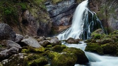 Water nature rocks moss