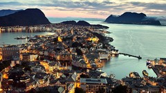 Water Norway cities cityscapes Ålesund