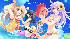 Water ocean anime girls tsunako hyperdimension neptunia mk2 