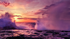Water ocean clouds nature
