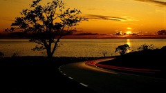 Water ocean clouds nature