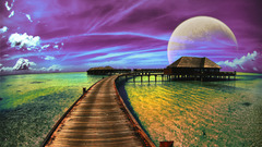 Water ocean clouds outer