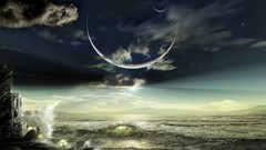 Water ocean clouds planets