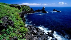 Water ocean rocks Korea