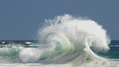 Water ocean waves splashes