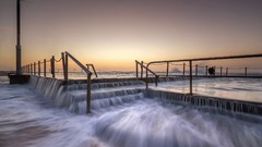 Water ocean wet Wood splashes stairways water effects