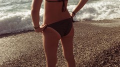 Water ocean woman faces Beaches models bikini