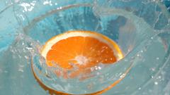 Water orange food oranges fruit slices fruits splashes