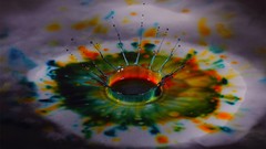 Water paint liquid splashes multicolor