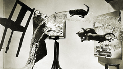 Water paintings cats jumping