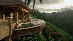 Water palm trees forests scenic swimming pools